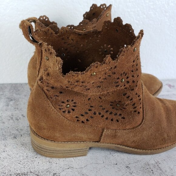 MIA Ankle Booties Boho Slouchy Leather Suede Western Cowgirl size 6 - Picture 11 of 12